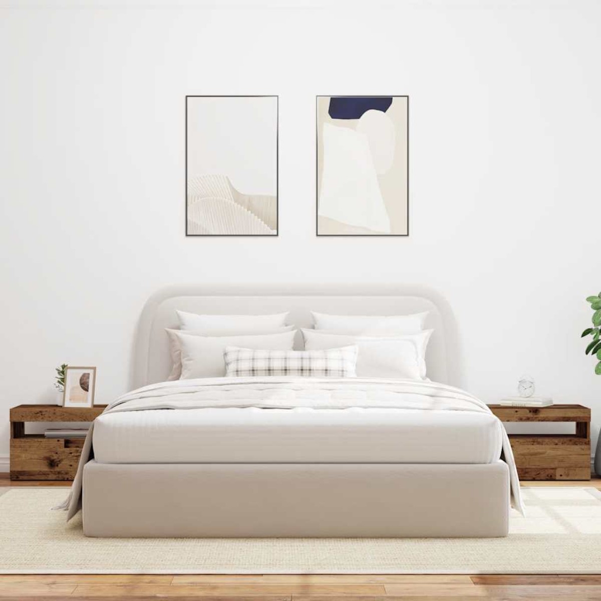 vidaXL Κομοδίνο με Φωτάκια LED από Παλιό Ξύλο 60x35x40 εκ. από Τεχνητό Ξύλο