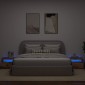 vidaXL Κομοδίνο με Φωτάκια LED από Παλιό Ξύλο 60x35x40 εκ. από Τεχνητό Ξύλο