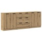 vidaXL Μπουφές 3 τμχ Δρυς τεχνίτης 60x30x70 cm Επεξεργασμένο ξύλο