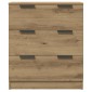 vidaXL Μπουφές 3 τμχ Δρυς τεχνίτης 60x30x70 cm Επεξεργασμένο ξύλο