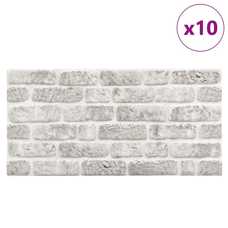 vidaXL Πάνελ τοίχου 10 τμχ. 100 x 50 cm Ανοιχτό γκρι Αφρός EPS