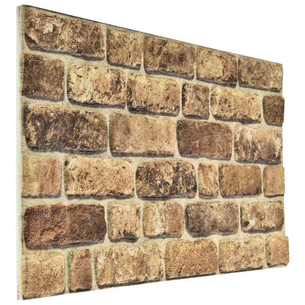 vidaXL Πάνελ τοίχου 10 τμχ. 100 x 50 cm Σκούρος Άμμος Αφρός EPS
