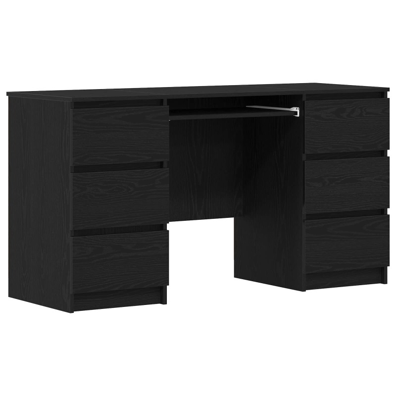 vidaXL Γραφείο Μαύρη Οξυά Επεξεργασμένο Ξύλο 140 x 50 x 76 εκ.