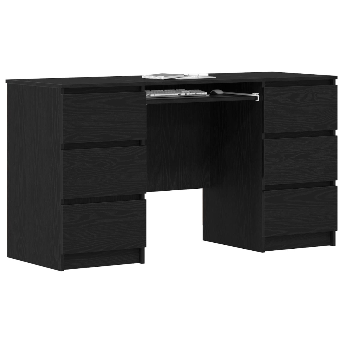 vidaXL Γραφείο Μαύρη Οξυά Επεξεργασμένο Ξύλο 140 x 50 x 76 εκ.