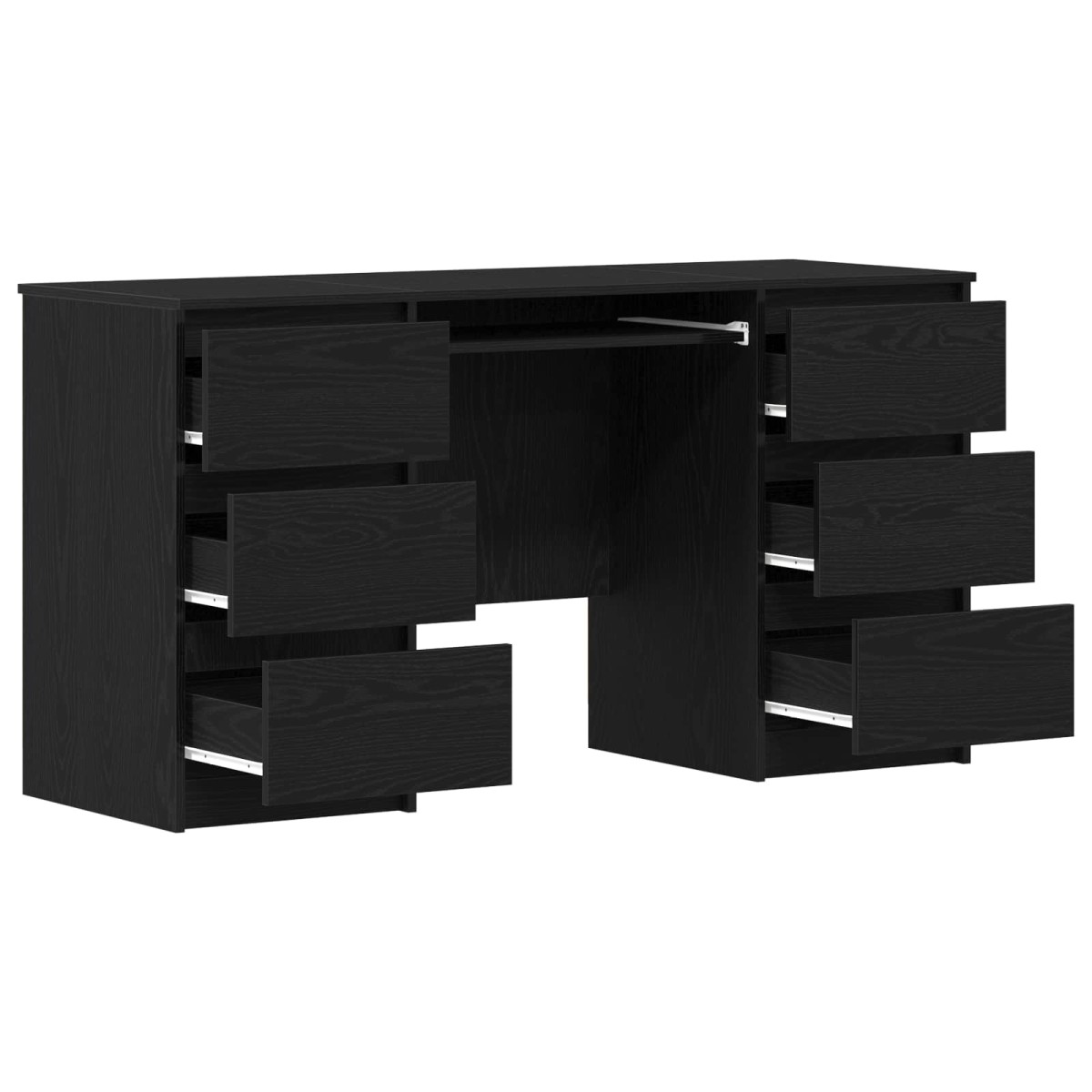 vidaXL Γραφείο Μαύρη Οξυά Επεξεργασμένο Ξύλο 140 x 50 x 76 εκ.