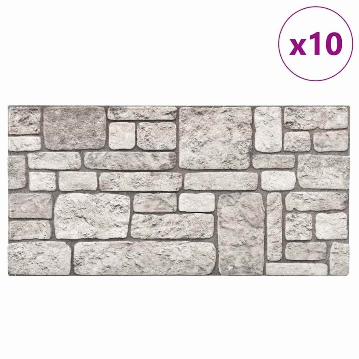 vidaXL Πάνελ Τοίχου 3D 10 τεμ. Σχέδιο Τούβλα Γκρι EPS