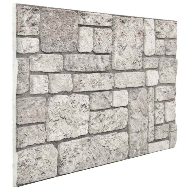vidaXL Πάνελ τοίχου 10 τμχ. 100 x 50 cm Γκρι Αφρός EPS