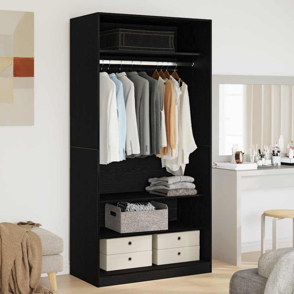 vidaXL Ντουλάπι Μαύρη Οξυά 100 x 50 x 200 cm Επεξεργασμένο Ξύλο