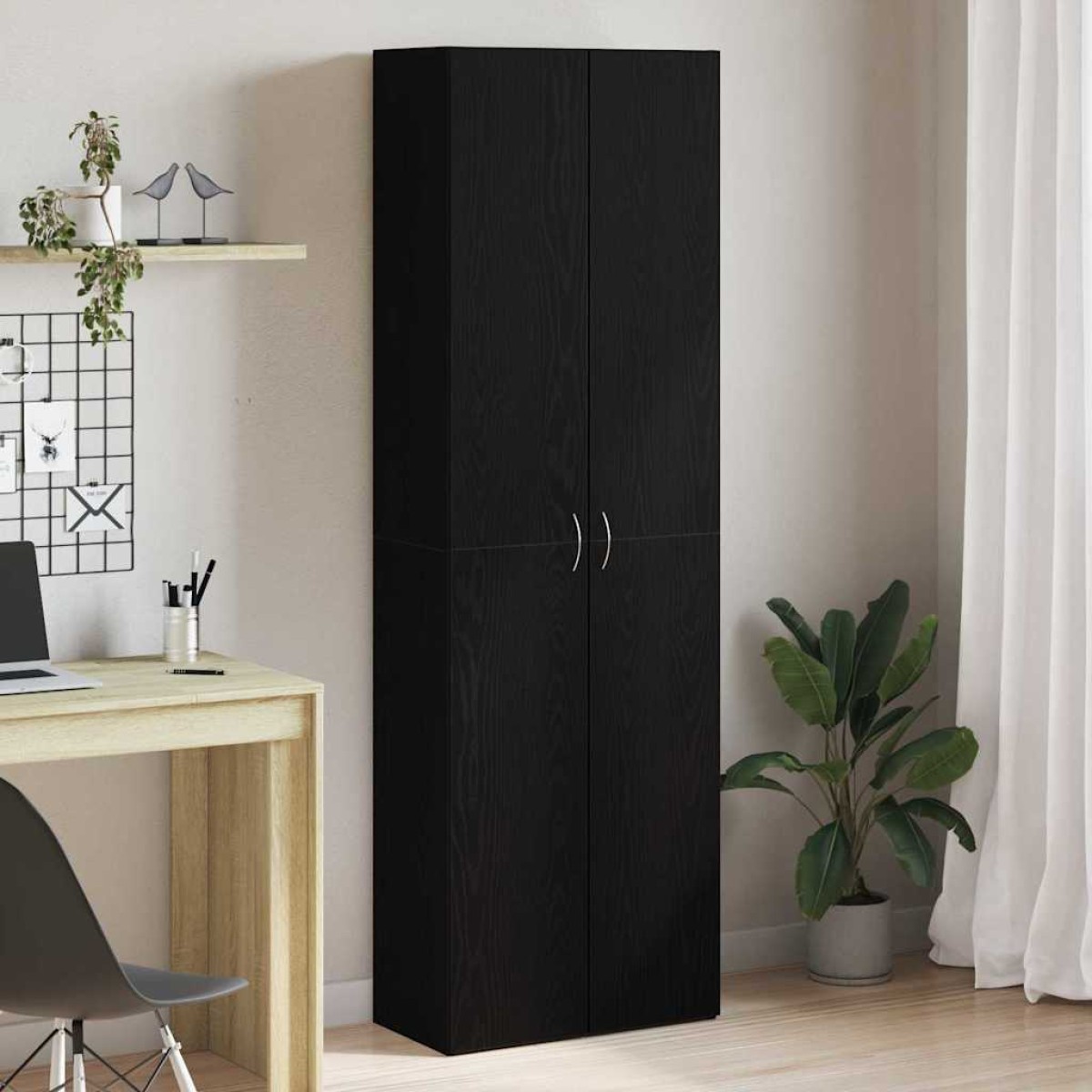 vidaXL Γραφείο Ντουλάπι Μαύρη Οξυά 60 x 32 x 190 cm Επεξεργασμένο Ξύλο