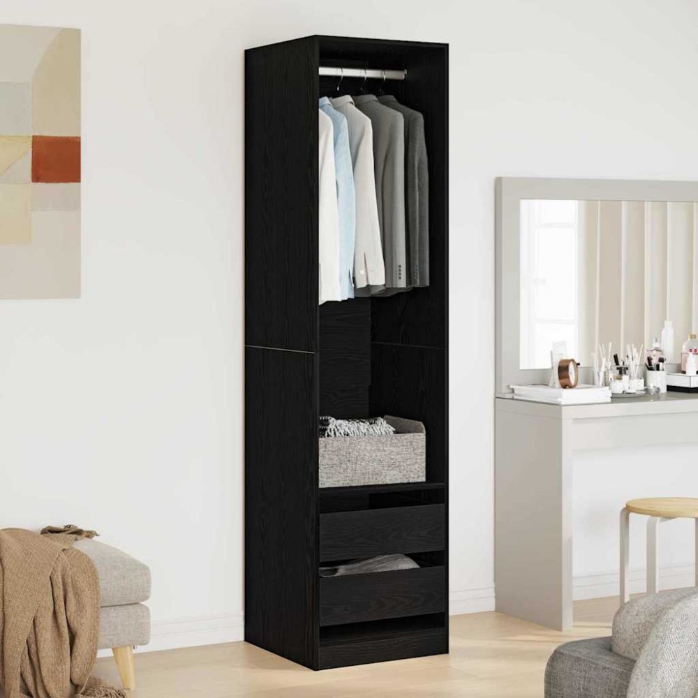 vidaXL Ντουλάπι Μαύρη Οξυά 50 x 50 x 200 cm Επεξεργασμένο Ξύλο