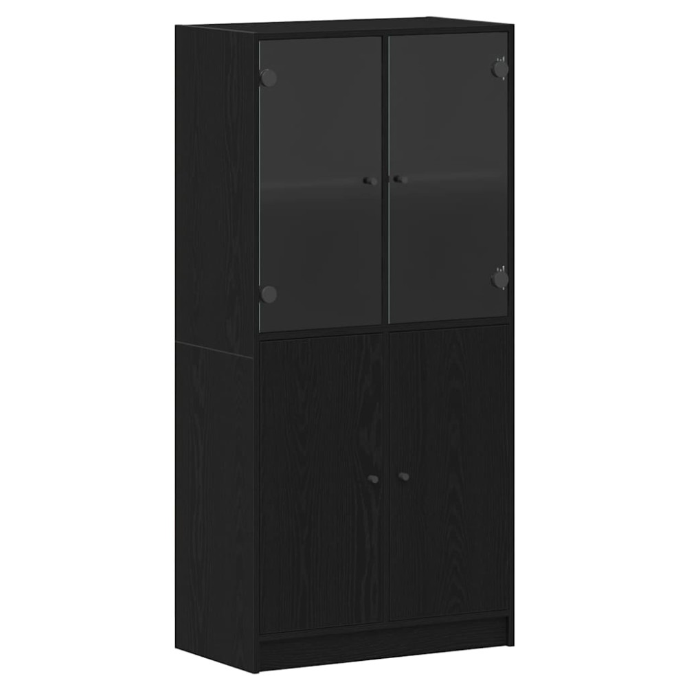 vidaXL Highboard Μαύρη Οξυά 68 x 37 x142 εκ.