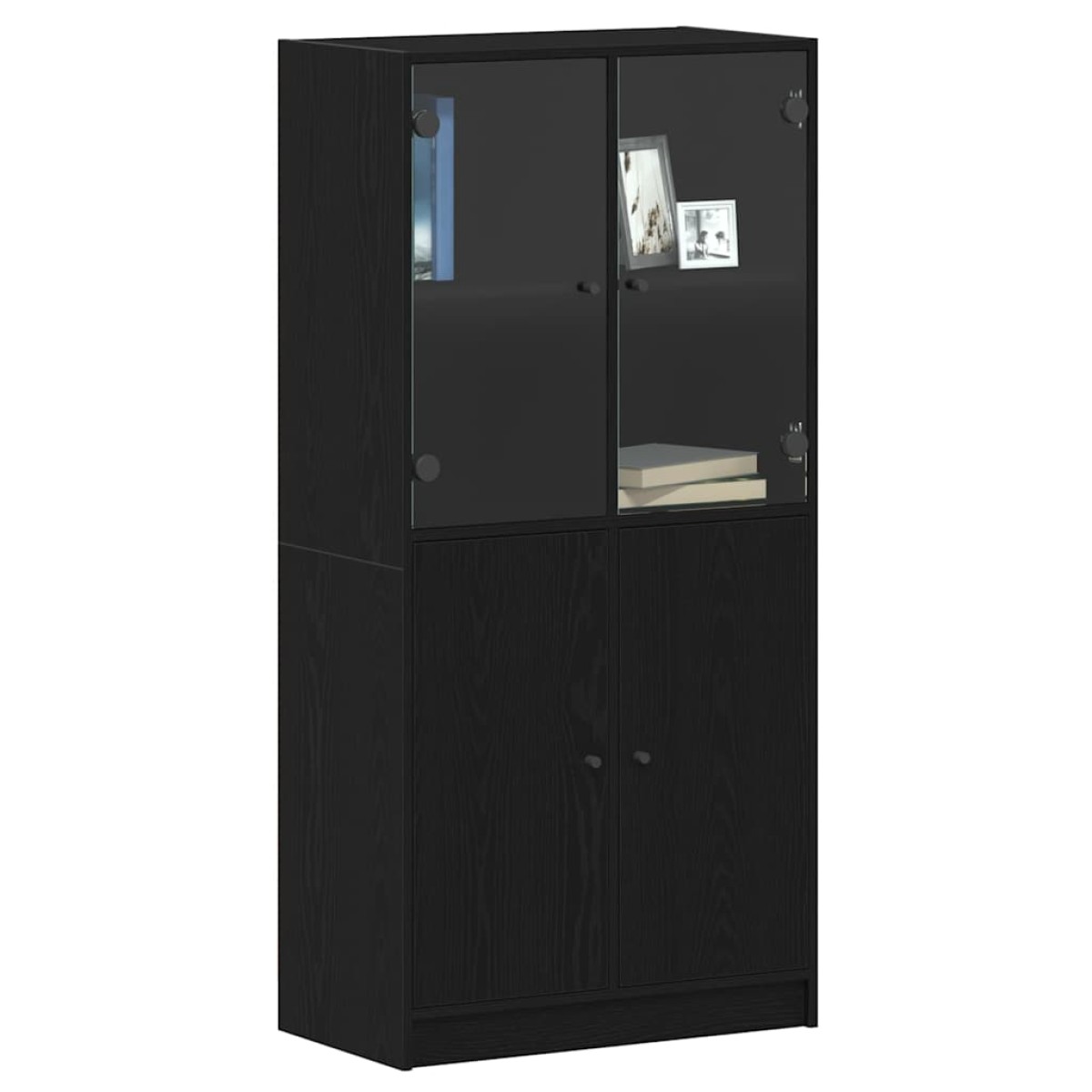 vidaXL Highboard Μαύρη Οξυά 68 x 37 x142 εκ.