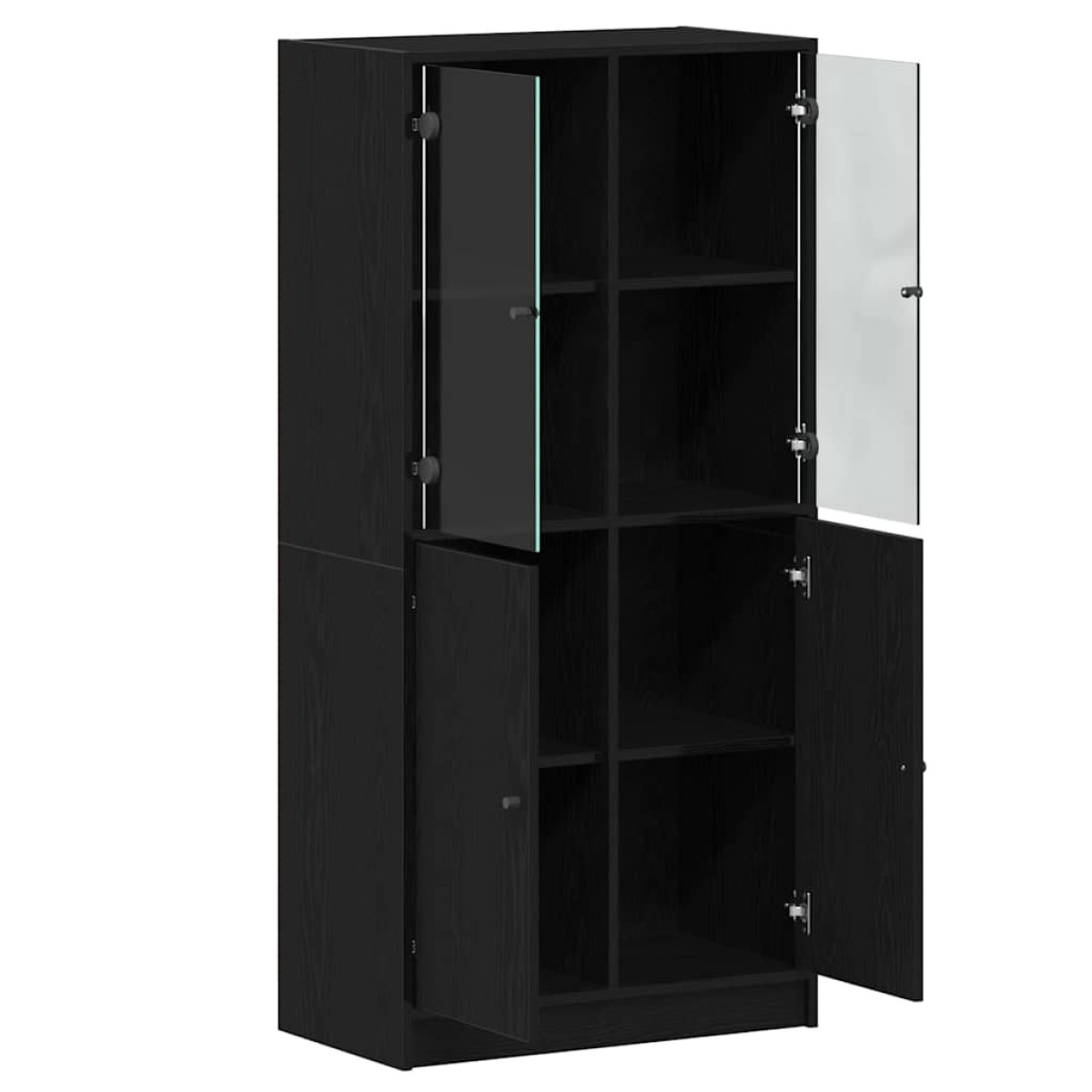 vidaXL Highboard Μαύρη Οξυά 68 x 37 x142 εκ.