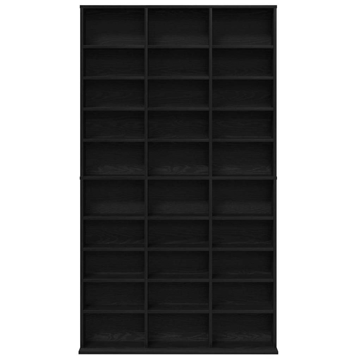 vidaXL Ντουλάπα CD Μαύρη Οξυά 101 x 23 x 177,5 εκ Επεξεργασμένο Ξύλο