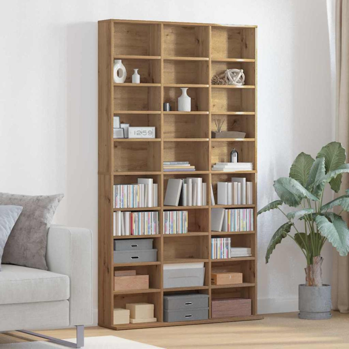 vidaXL Ντουλάπα CD Artisan Oak 101 x 23 x 177,5 εκ Επεξεργασμένο Ξύλο