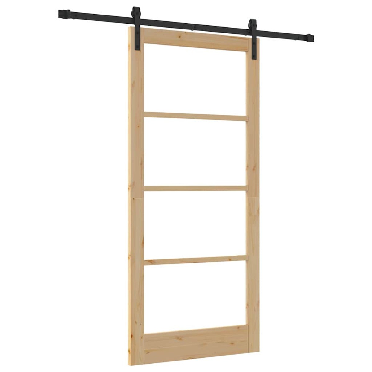 vidaXL Συρόμενη Πόρτα ORKDAL Φυσικό και Μαύρο 93 x 202 cm