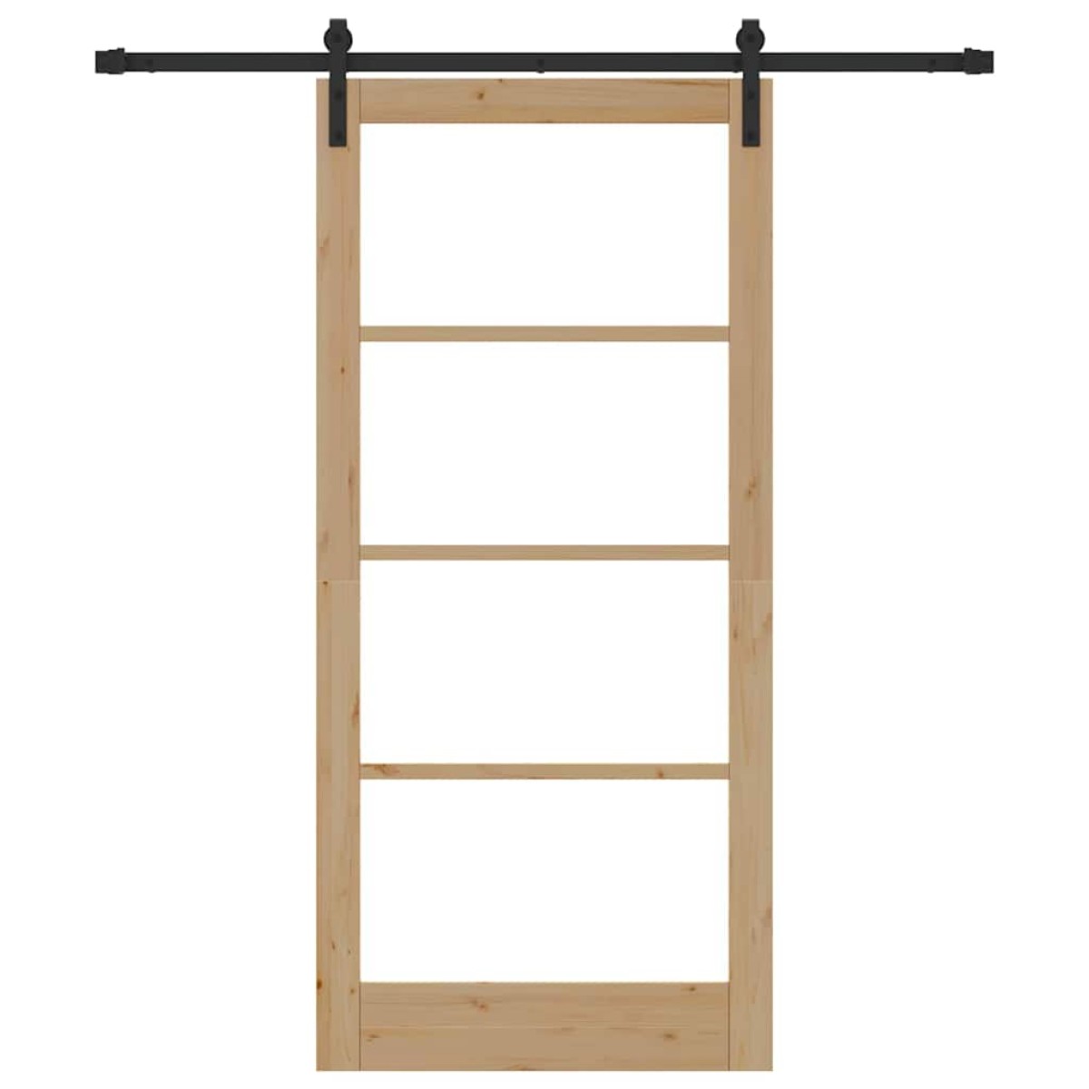 vidaXL Συρόμενη Πόρτα ORKDAL Φυσικό και Μαύρο 93 x 202 cm