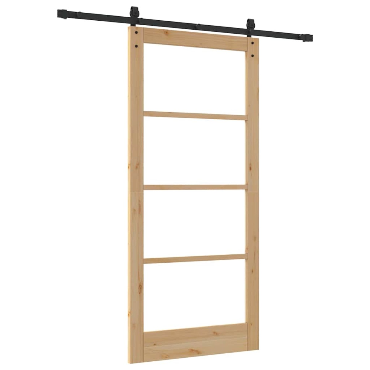 vidaXL Συρόμενη Πόρτα ORKDAL Φυσικό και Μαύρο 93 x 202 cm