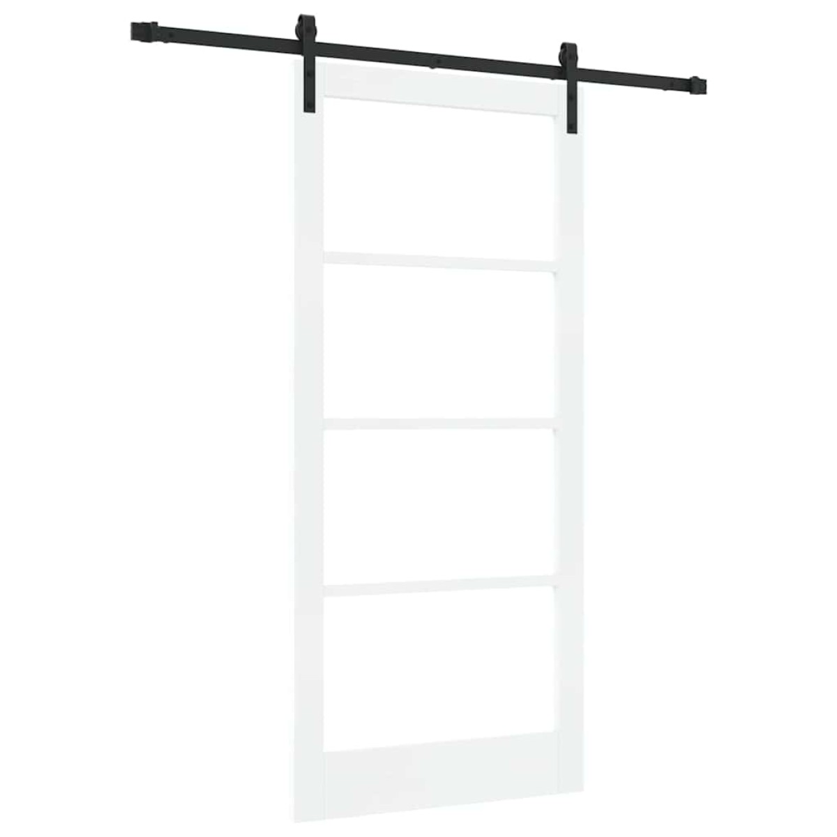 vidaXL Συρόμενη Πόρτα ORKDAL Λευκό και Μαύρο 93 x 202 cm