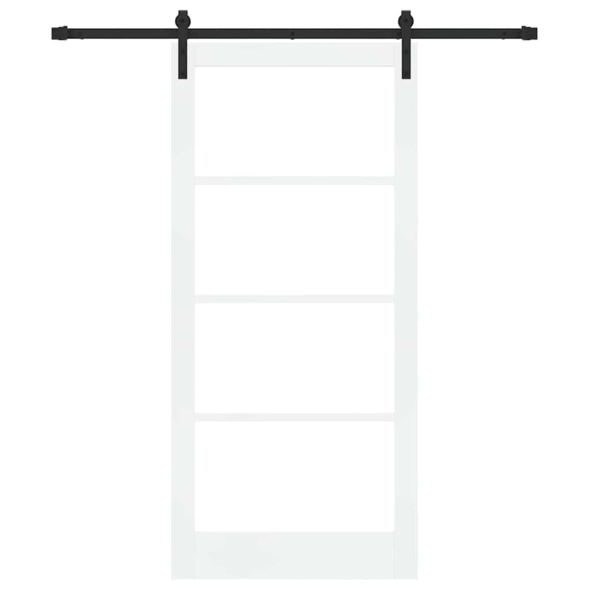 vidaXL Συρόμενη Πόρτα ORKDAL Λευκό και Μαύρο 93 x 202 cm