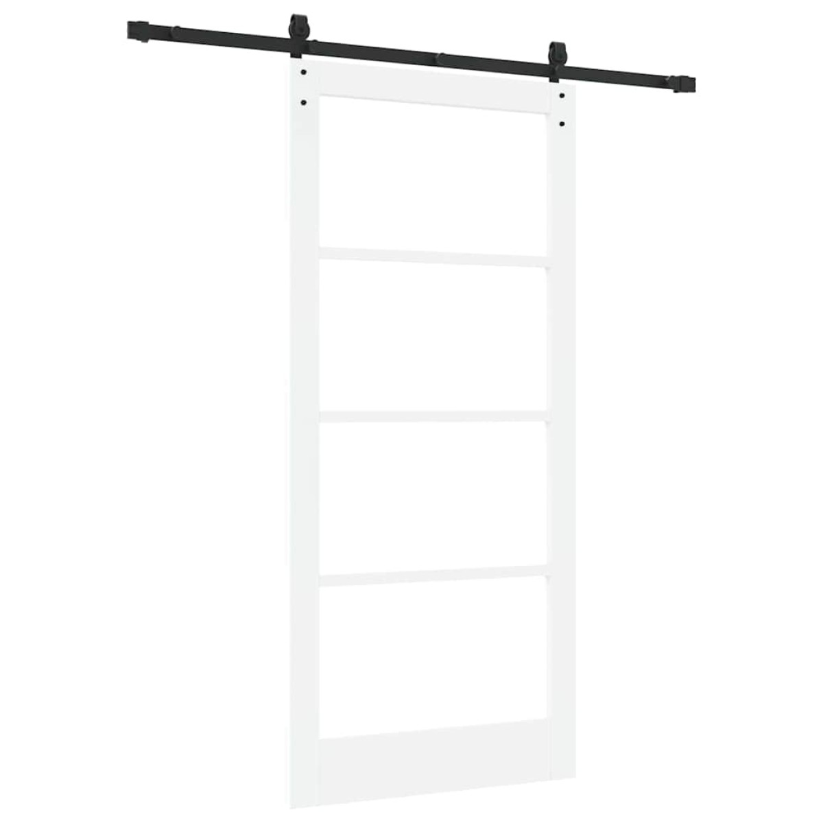 vidaXL Συρόμενη Πόρτα ORKDAL Λευκό και Μαύρο 93 x 202 cm