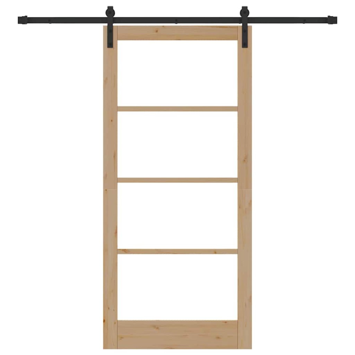 vidaXL Συρόμενη Πόρτα ORKDAL Φυσικό και Μαύρο 93 x 202 cm
