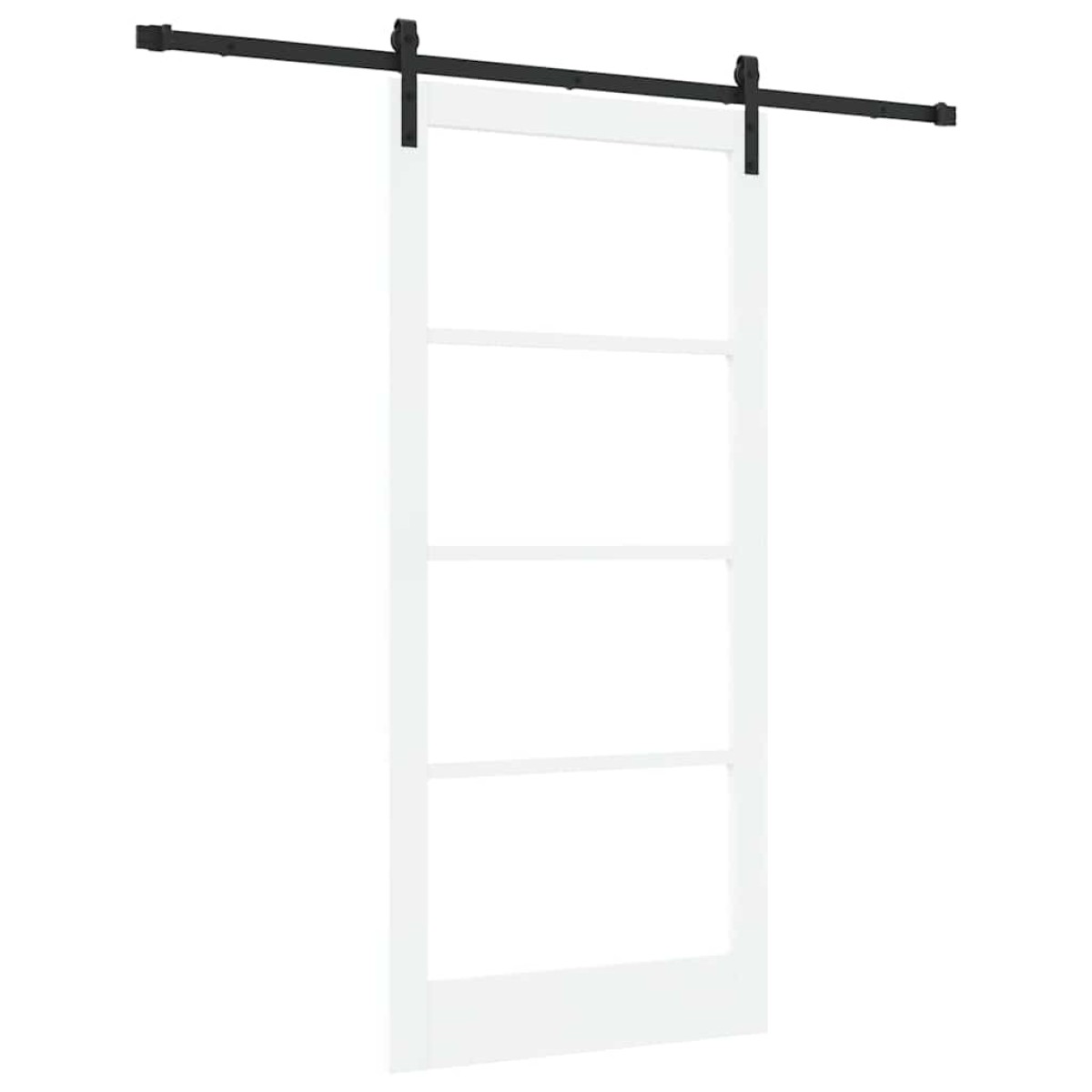 vidaXL Συρόμενη Πόρτα ORKDAL Λευκό και Μαύρο 93 x 202 cm