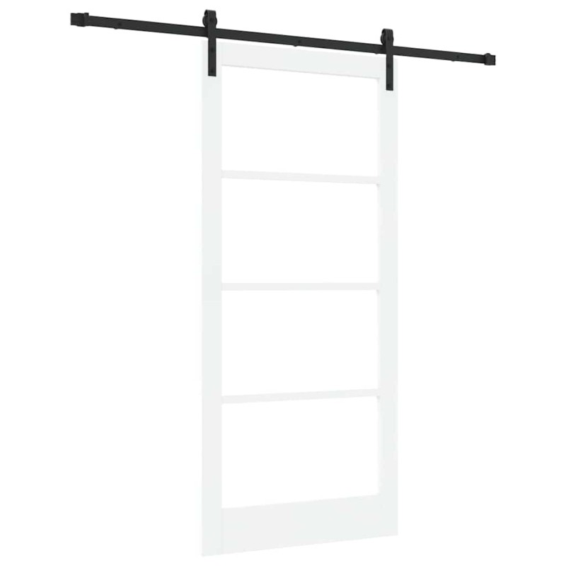 vidaXL Συρόμενη Πόρτα ORKDAL Λευκό και Μαύρο 93 x 202 cm
