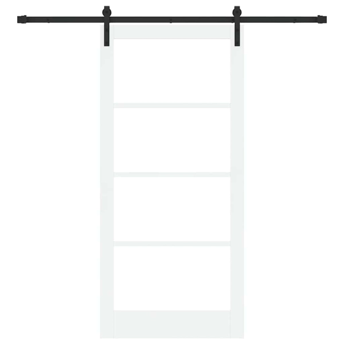 vidaXL Συρόμενη Πόρτα ORKDAL Λευκό και Μαύρο 93 x 202 cm