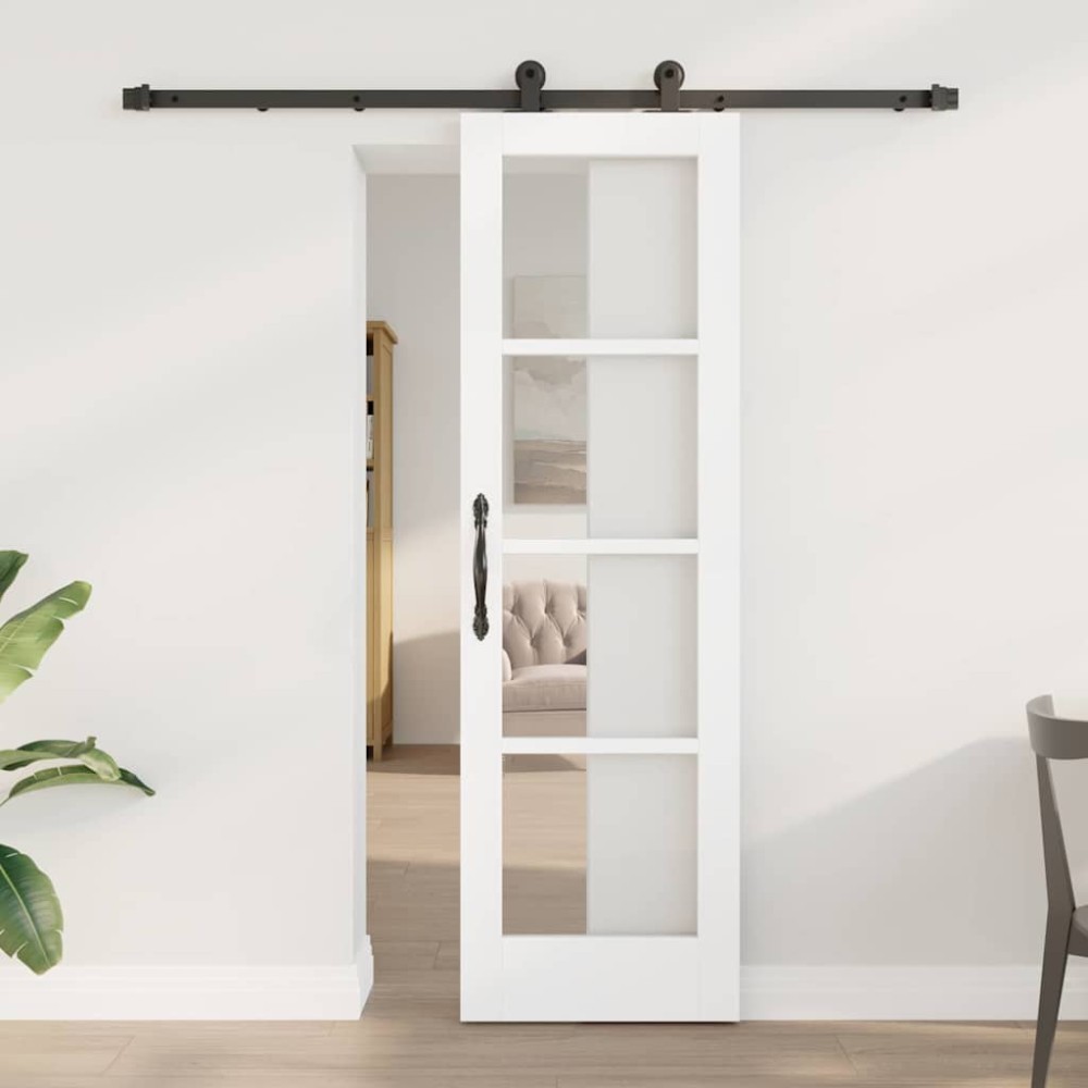vidaXL Συρόμενη Πόρτα ORKDAL Λευκό και Μαύρο 61 x 198,5 εκ.