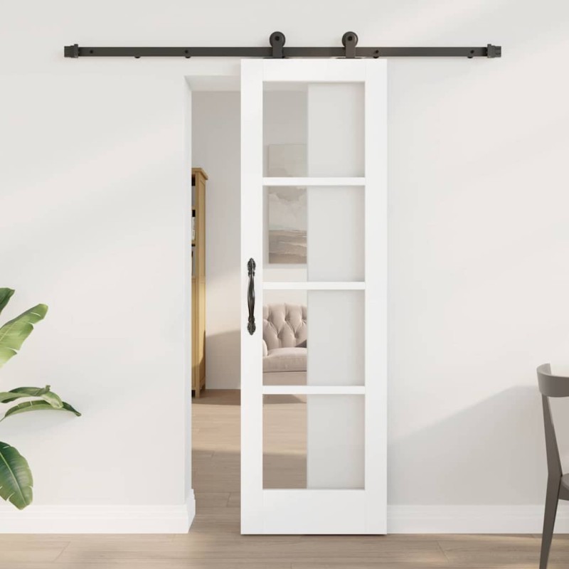 vidaXL Συρόμενη Πόρτα ORKDAL Λευκό και Μαύρο 61 x 198,5 εκ.