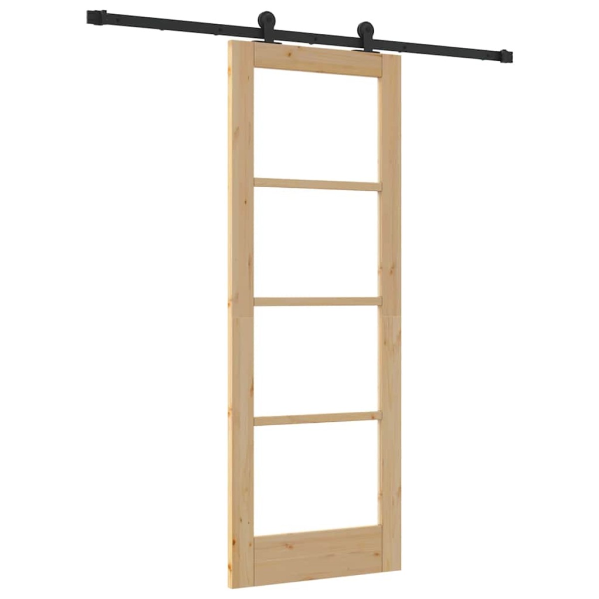 vidaXL Συρόμενη Πόρτα ORKDAL Φυσικό και Μαύρο 73,5 x 198,5 εκ.