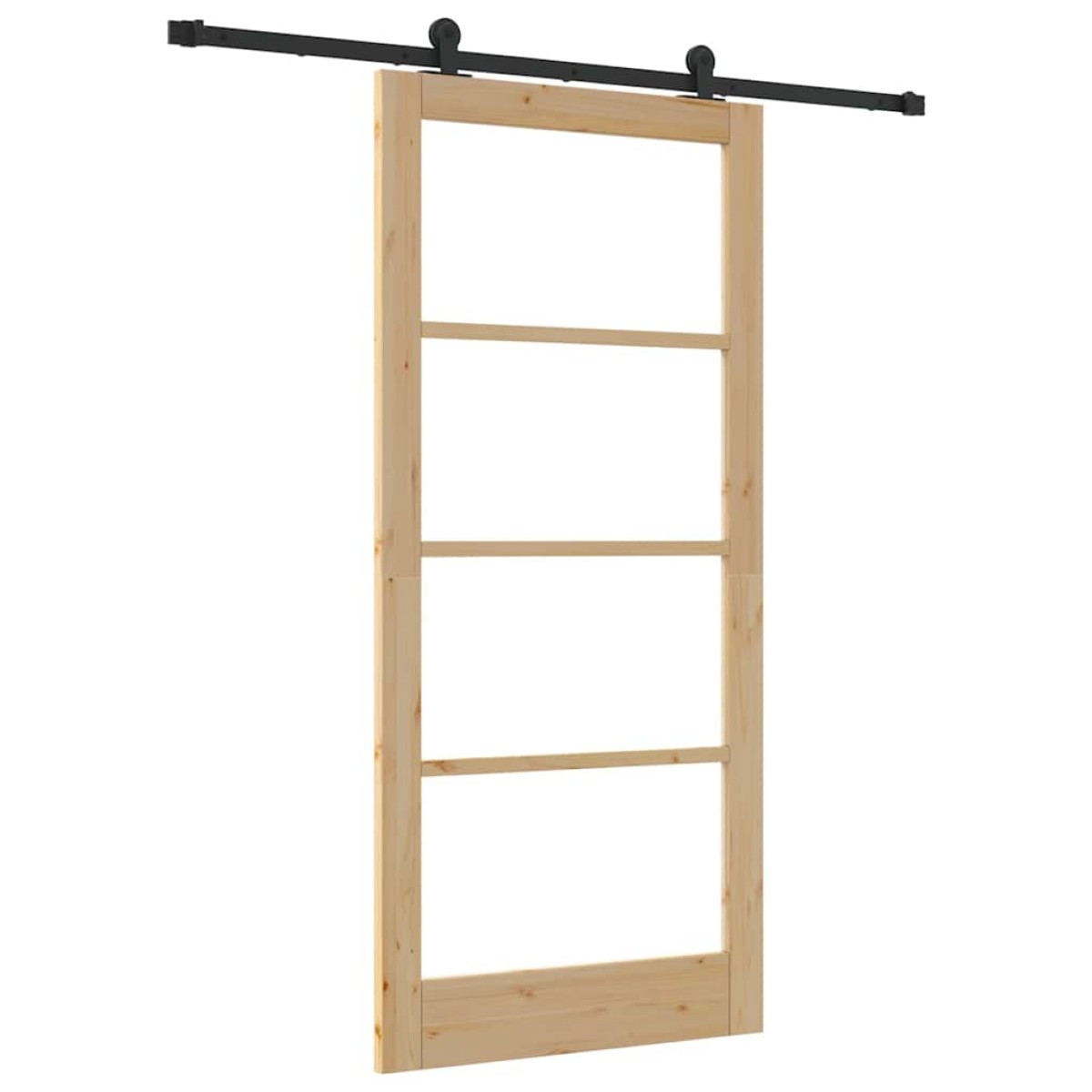 vidaXL Συρόμενη Πόρτα ORKDAL Φυσικό και Μαύρο 93 x 202 cm