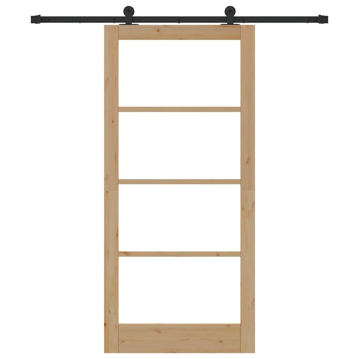 vidaXL Συρόμενη Πόρτα ORKDAL Φυσικό και Μαύρο 93 x 202 cm