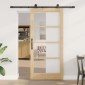 vidaXL Συρόμενη Πόρτα ORKDAL Φυσικό και Μαύρο 93 x 202 cm