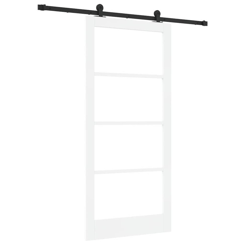 vidaXL Συρόμενη Πόρτα ORKDAL Λευκό και Μαύρο 93 x 202 cm