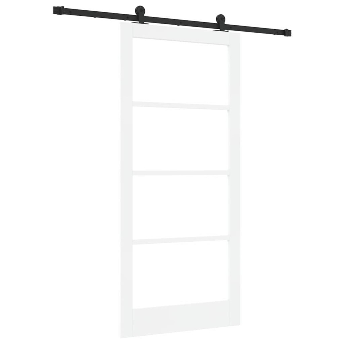 vidaXL Συρόμενη Πόρτα ORKDAL Λευκό και Μαύρο 93 x 202 cm