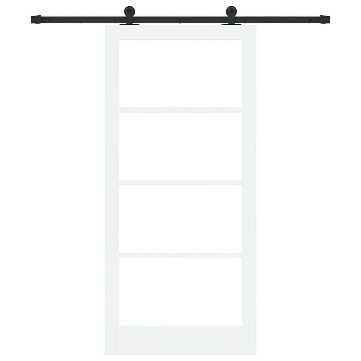 vidaXL Συρόμενη Πόρτα ORKDAL Λευκό και Μαύρο 93 x 202 cm