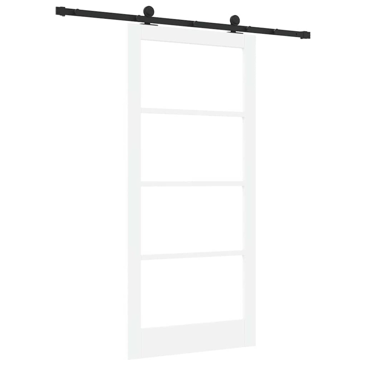 vidaXL Συρόμενη Πόρτα ORKDAL Λευκό και Μαύρο 93 x 202 cm
