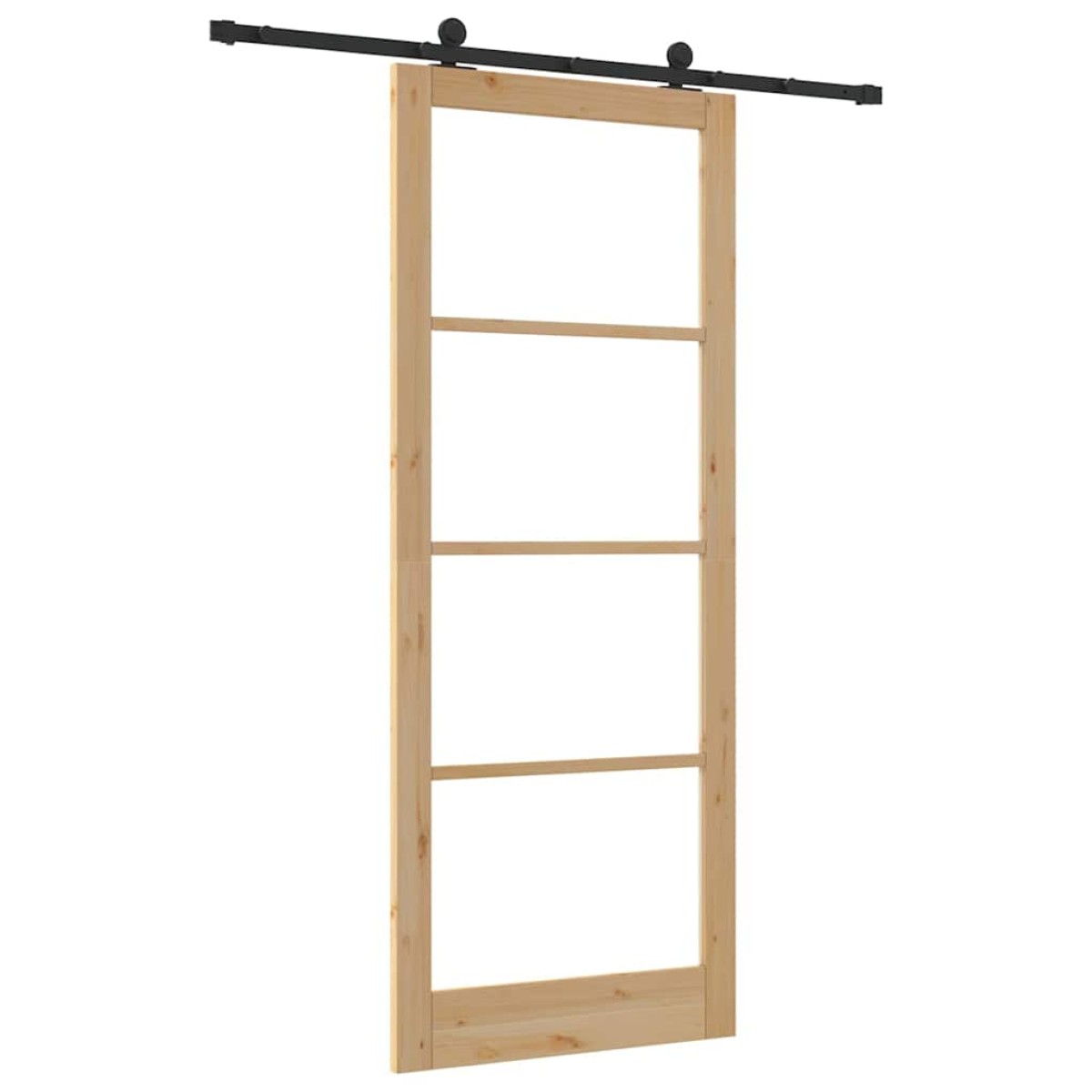 vidaXL Συρόμενη Πόρτα ORKDAL Φυσικό και Μαύρο 93 x 232 εκ.