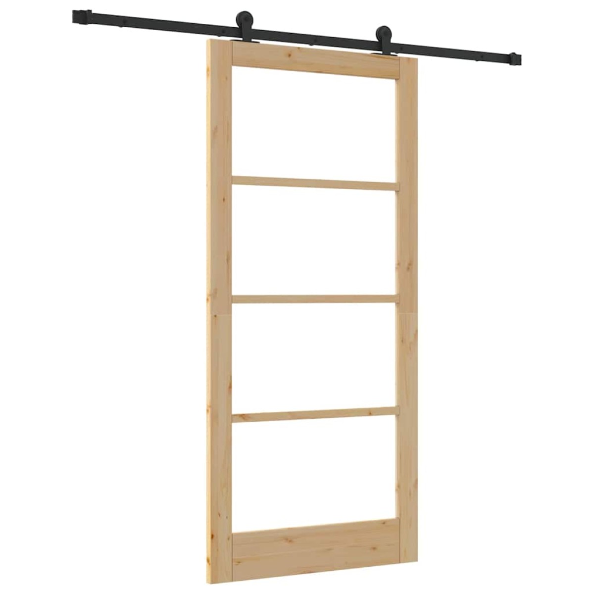 vidaXL Συρόμενη Πόρτα ORKDAL Φυσικό και Μαύρο 93 x 202 cm