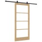 vidaXL Συρόμενη Πόρτα ORKDAL Φυσικό και Μαύρο 93 x 202 cm
