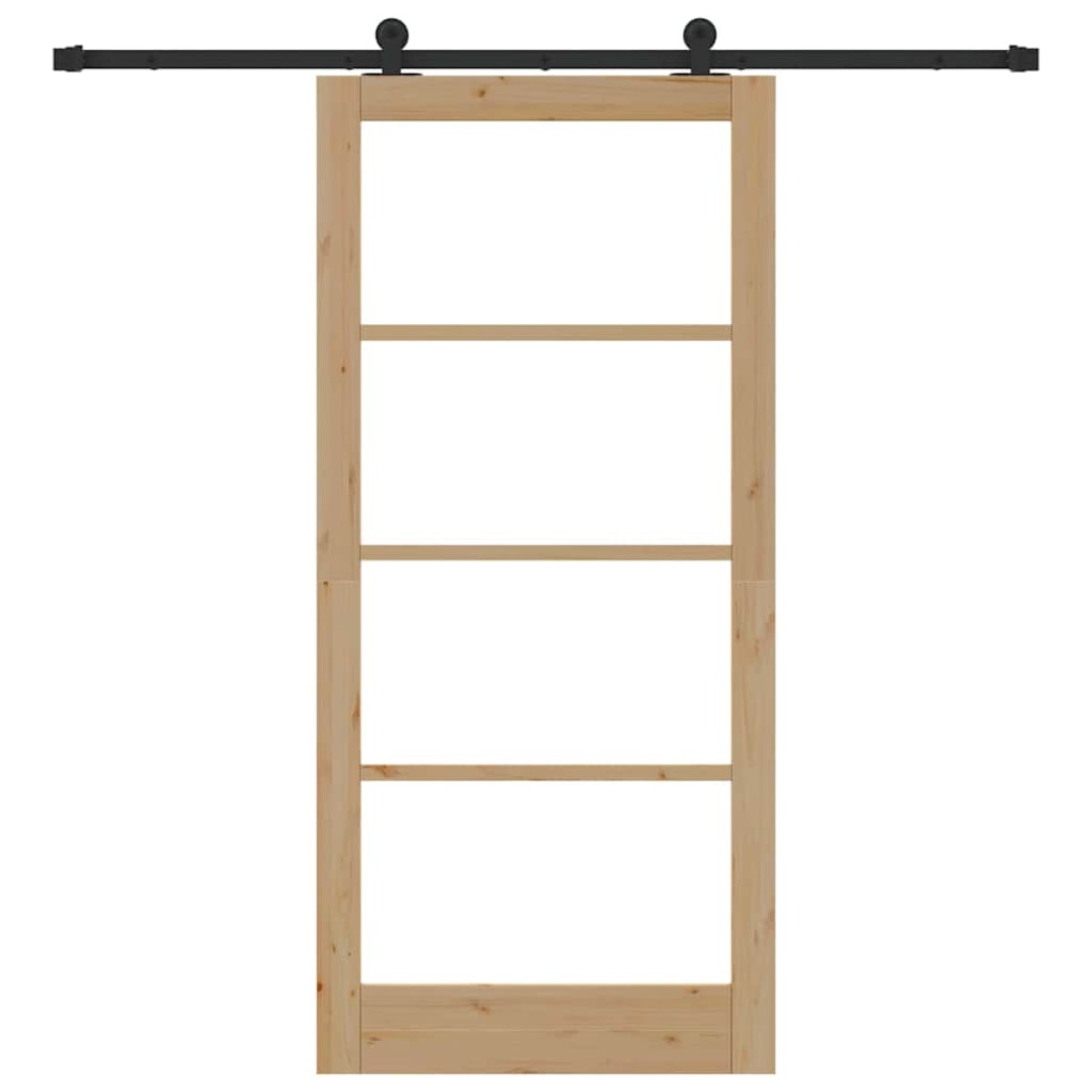 vidaXL Συρόμενη Πόρτα ORKDAL Φυσικό και Μαύρο 93 x 202 cm