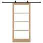 vidaXL Συρόμενη Πόρτα ORKDAL Φυσικό και Μαύρο 93 x 202 cm