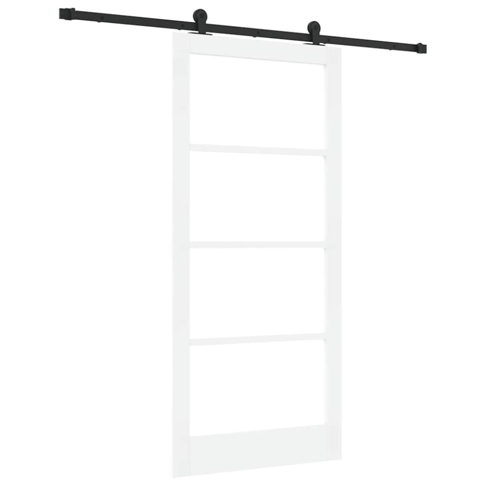 vidaXL Συρόμενη Πόρτα ORKDAL Λευκό και Μαύρο 93 x 202 cm
