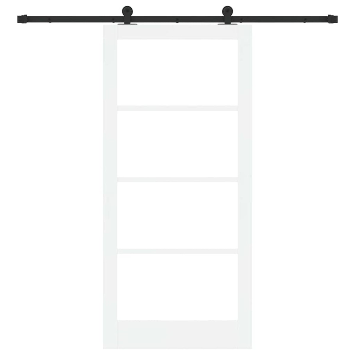vidaXL Συρόμενη Πόρτα ORKDAL Λευκό και Μαύρο 93 x 202 cm