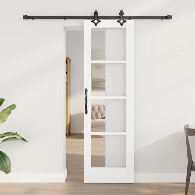 vidaXL Συρόμενη Πόρτα ORKDAL Λευκό και Μαύρο 61 x 198,5 εκ.