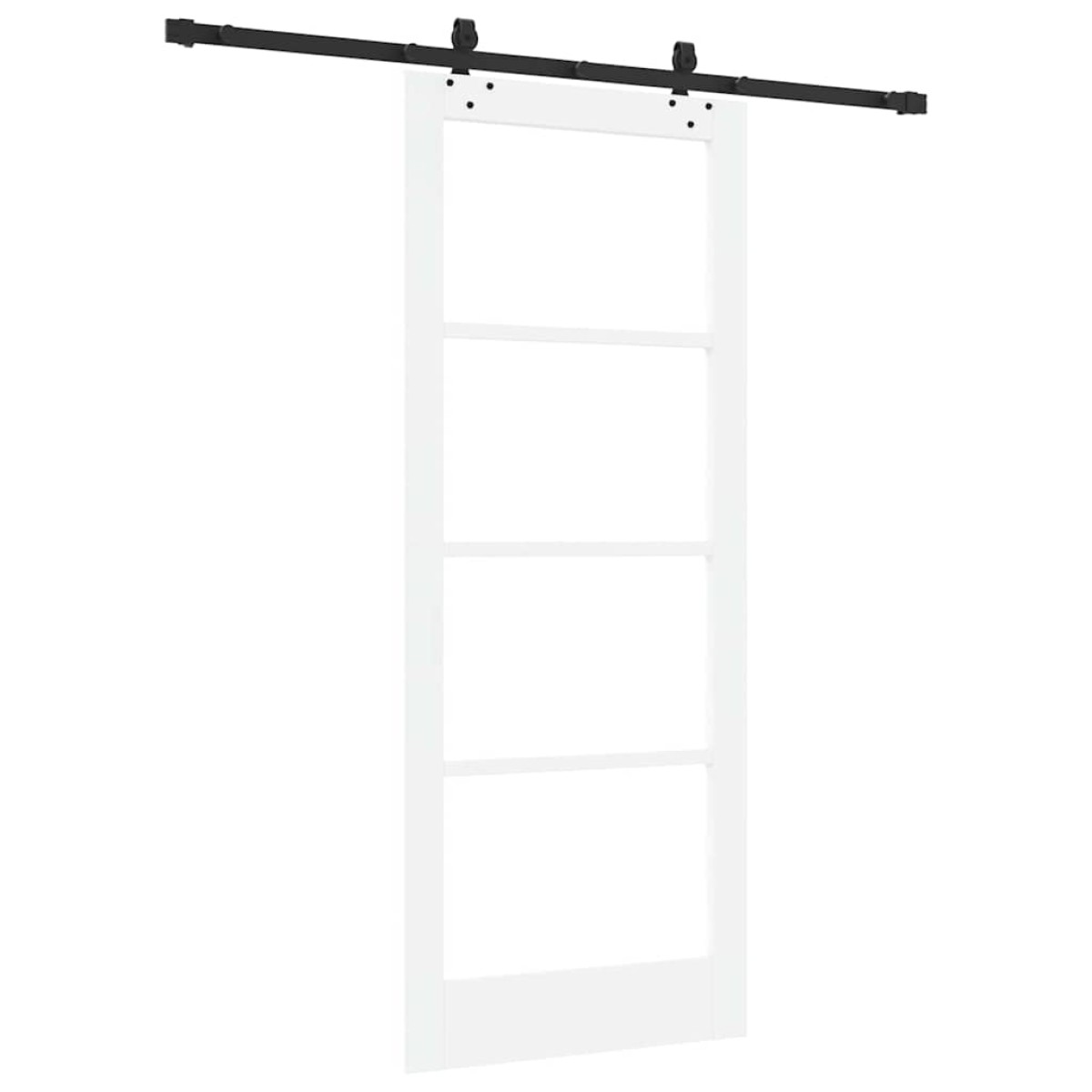 vidaXL Συρόμενη Πόρτα ORKDAL Λευκό και Μαύρο 83 x 202 εκ.