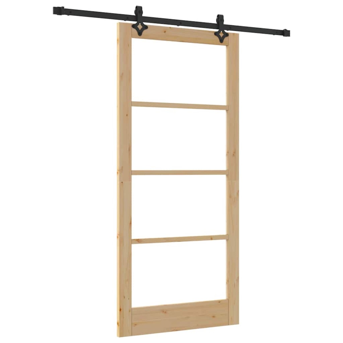 vidaXL Συρόμενη Πόρτα ORKDAL Φυσικό και Μαύρο 93 x 202 cm