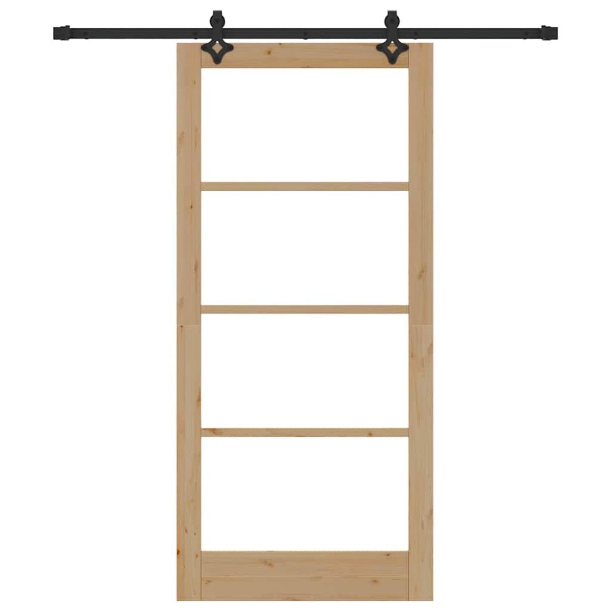 vidaXL Συρόμενη Πόρτα ORKDAL Φυσικό και Μαύρο 93 x 202 cm